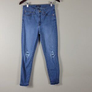 J Crew/Jeans 9" High Rise Toothpick Skinny Jeans - Distressed knees Size 4/27